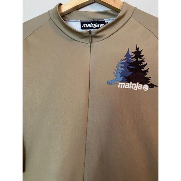 MALOJA Mens SS Zip Cycling Bike Jersey in Tan Pockets Size XXL Soul in the Woods - Picture 5 of 16
